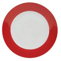 Gifi Assiette à dessert ronde rouge et blanche| Vaisselle Et Accessoires De Table