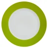 Gifi Assiette à dessert ronde verte et blanche| Vaisselle Et Accessoires De Table
