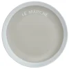 Gifi Assiette à dessert taupe contour blanc inscription Le marché| Vaisselle Et Accessoires De Table