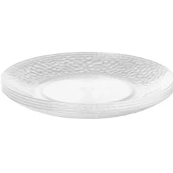 Gifi Assiette à dessert transparente martelé x4| Vaisselle Et Accessoires De Table