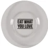 Gifi Assiette à dessert transparente design "eat what you love"| Vaisselle Et Accessoires De Table