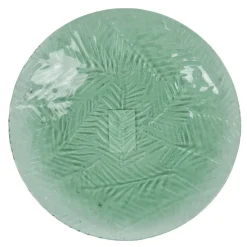 Gifi Assiette à dessert vert motif feuilles tropicales en relief| Vaisselle Et Accessoires De Table