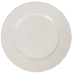 Gifi Assiette avec rebord embossé ronde plate blanche| Vaisselle Et Accessoires De Table
