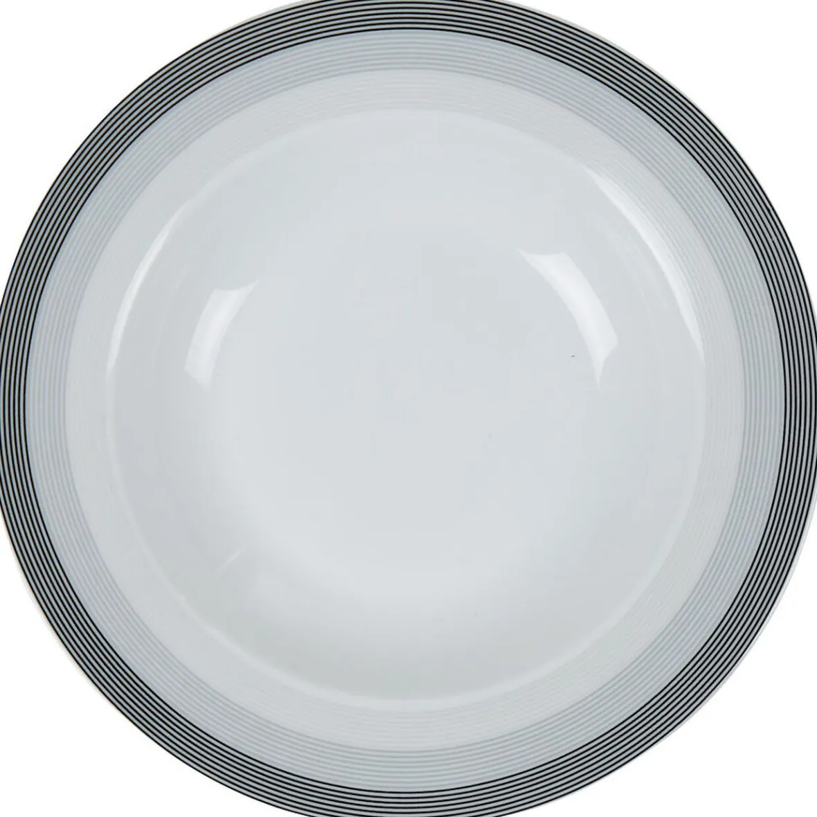 Vaisselle Et Accessoires De Table<Gifi Assiette creuse blanche et grise Sérénité Rayures
