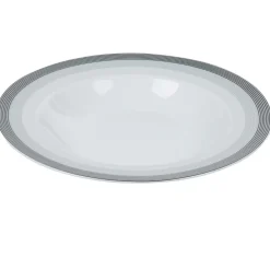 Vaisselle Et Accessoires De Table<Gifi Assiette creuse blanche et grise Sérénité Rayures