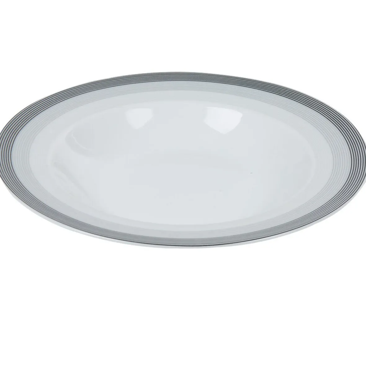 Vaisselle Et Accessoires De Table<Gifi Assiette creuse blanche et grise Sérénité Rayures