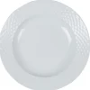 Gifi Assiette creuse blanche ronde aile damassée| Vaisselle Et Accessoires De Table