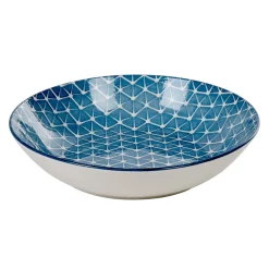 Vaisselle Et Accessoires De Table<Gifi Assiette creuse bleue motif grillagé blanc Urban