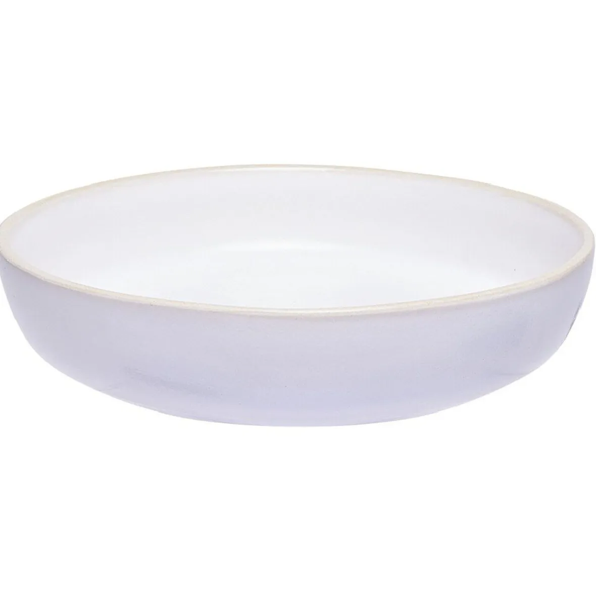Gifi Assiette creuse en faïence blanc avec liseré crème| Vaisselle Et Accessoires De Table