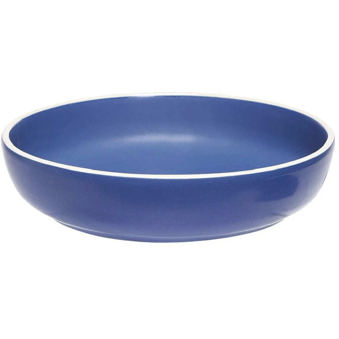 Gifi Assiette creuse en faïence bleu avec liseré blanc| Vaisselle Et Accessoires De Table