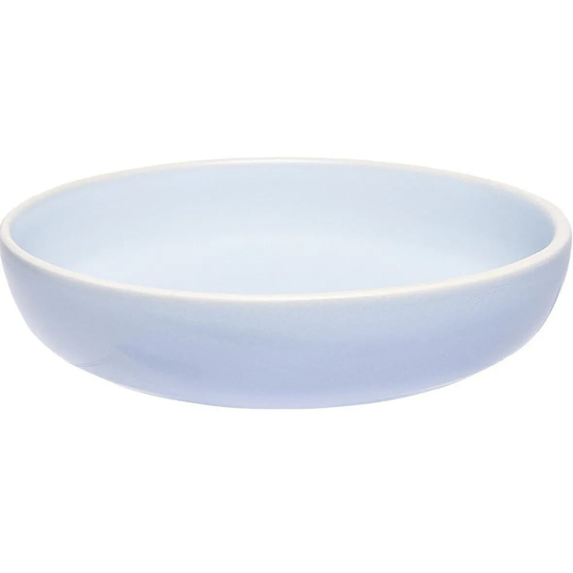 Gifi Assiette creuse en faïence bleu turquoise avec liseré crème| Vaisselle Et Accessoires De Table
