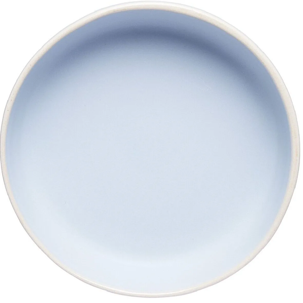 Gifi Assiette creuse en faïence bleu turquoise avec liseré crème| Vaisselle Et Accessoires De Table