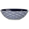 Gifi Assiette creuse en porcelaine décor vague japonaise| Vaisselle Et Accessoires De Table