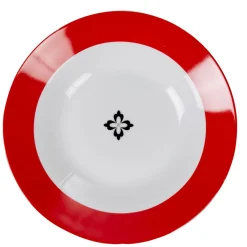 Gifi Assiette creuse Madrid bordure rouge croix centrale| Vaisselle Et Accessoires De Table