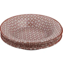 Vaisselle Et Accessoires De Table<Gifi Assiette creuse Micro blanc et rouge fleurs à pois x4