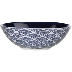 Gifi Assiette creuse motif vague japonaise bleue et blanche| Vaisselle Et Accessoires De Table