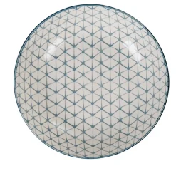 Vaisselle Et Accessoires De Table<Gifi Assiette creuse ronde blanche motif géométrique bleu Urban