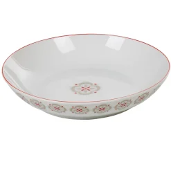 Gifi Assiette creuse ronde motif géométrique rouge gris campagne| Vaisselle Et Accessoires De Table