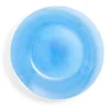 Vaisselle Et Accessoires De Table<Gifi Assiette creuse verre bleu transparent liseré blanc Ø23cm