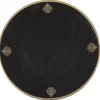 Gifi Assiette de présentation ronde noire motifs médaillon doré| Vaisselle Et Accessoires De Table