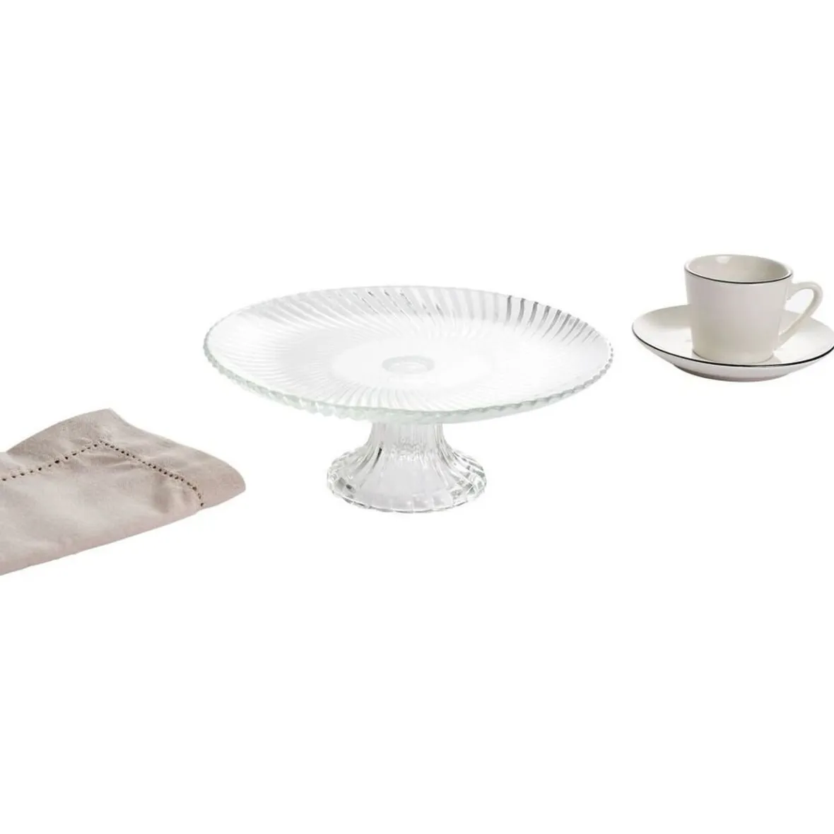 Vaisselle Et Accessoires De Table<Gifi Assiette de présentation sur pied verre transparent Ø19,7xH8cm