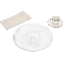 Gifi Assiette de présentation sur pied verre transparent Ø25,7xH9cm| Vaisselle Et Accessoires De Table