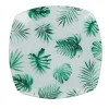 Gifi Assiette dessert carrée blanche motif feuille tropicale vert| Vaisselle Et Accessoires De Table
