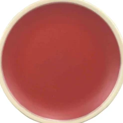 Gifi Assiette dessert couleur argile rouge bordure blanche| Vaisselle Et Accessoires De Table