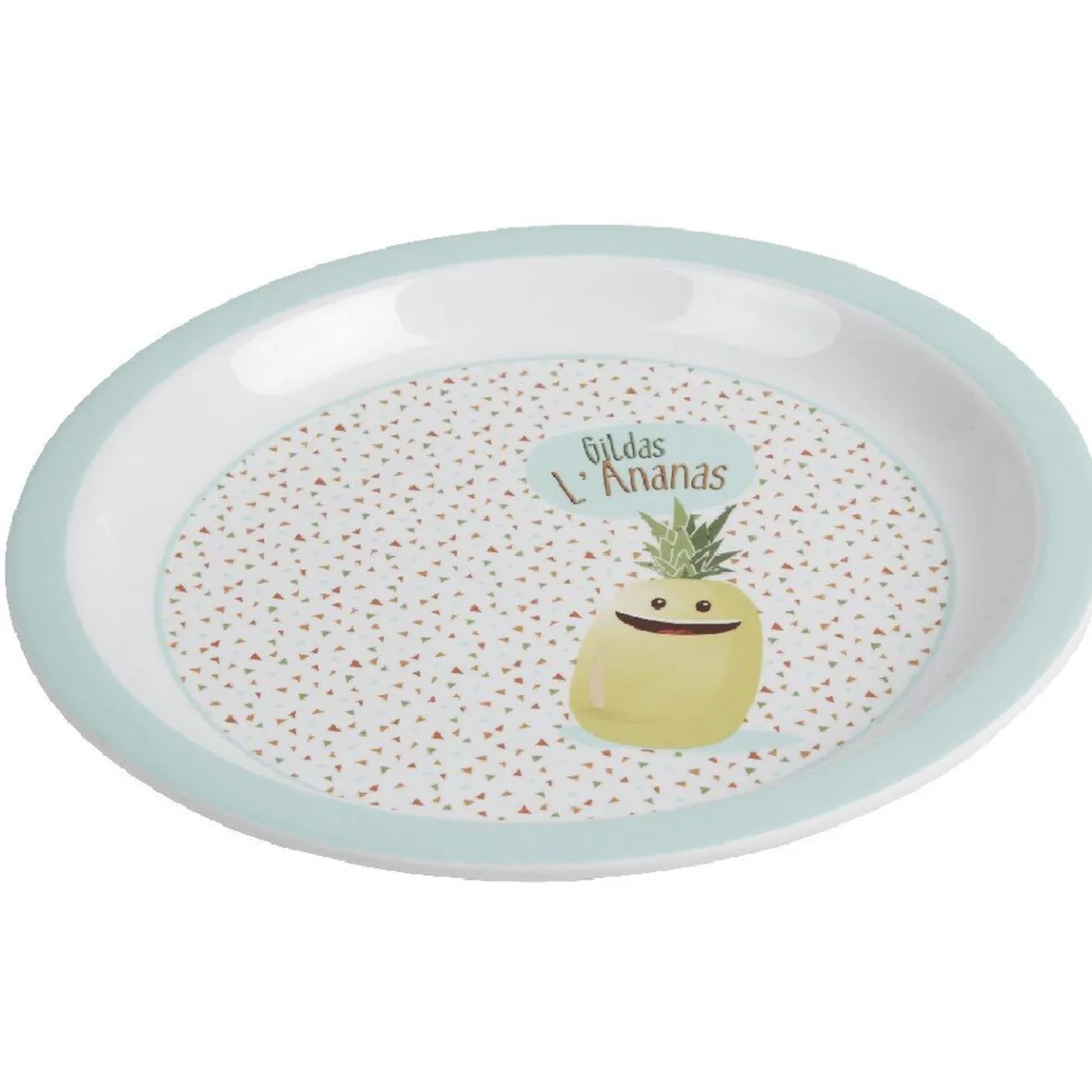 Gifi Assiette mélaminé enfant design Gildas l'Ananas| Vaisselle Et Accessoires De Table
