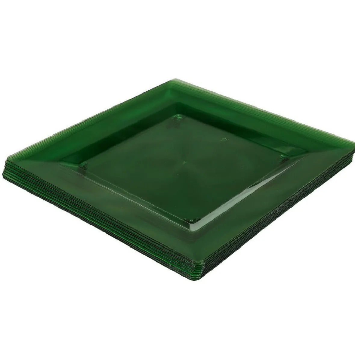 Vaisselle Et Accessoires De Table<Gifi Assiette plastique plate carrée unie vert x 10