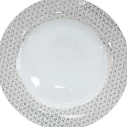 Vaisselle Et Accessoires De Table<Gifi Assiette plate blanche bord design graphique cuivré