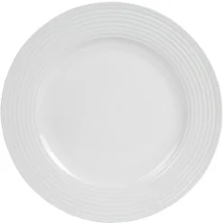Gifi Assiette plate blanche bordure à rainures| Vaisselle Et Accessoires De Table