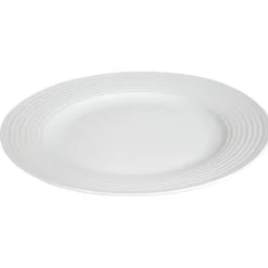 Gifi Assiette plate blanche bordure à rainures| Vaisselle Et Accessoires De Table