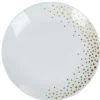 Gifi Assiette plate blanche bordure à pois doré| Vaisselle Et Accessoires De Table