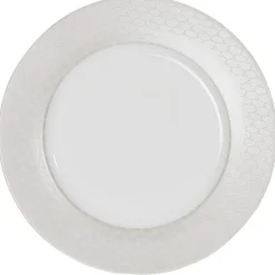 Gifi Assiette plate blanche bordure brillante| Vaisselle Et Accessoires De Table