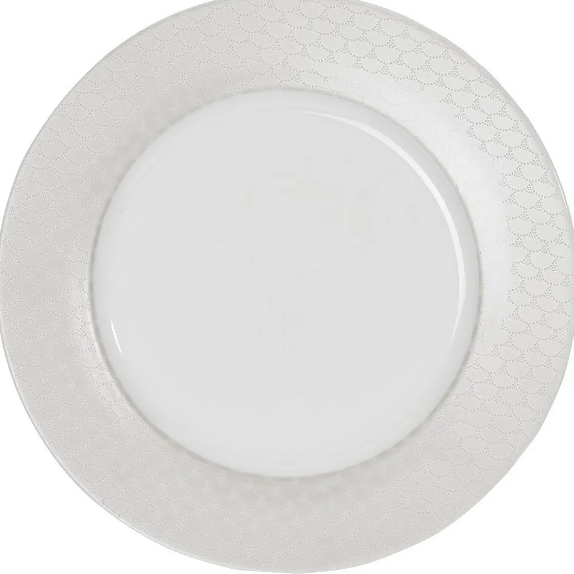 Gifi Assiette plate blanche bordure brillante| Vaisselle Et Accessoires De Table