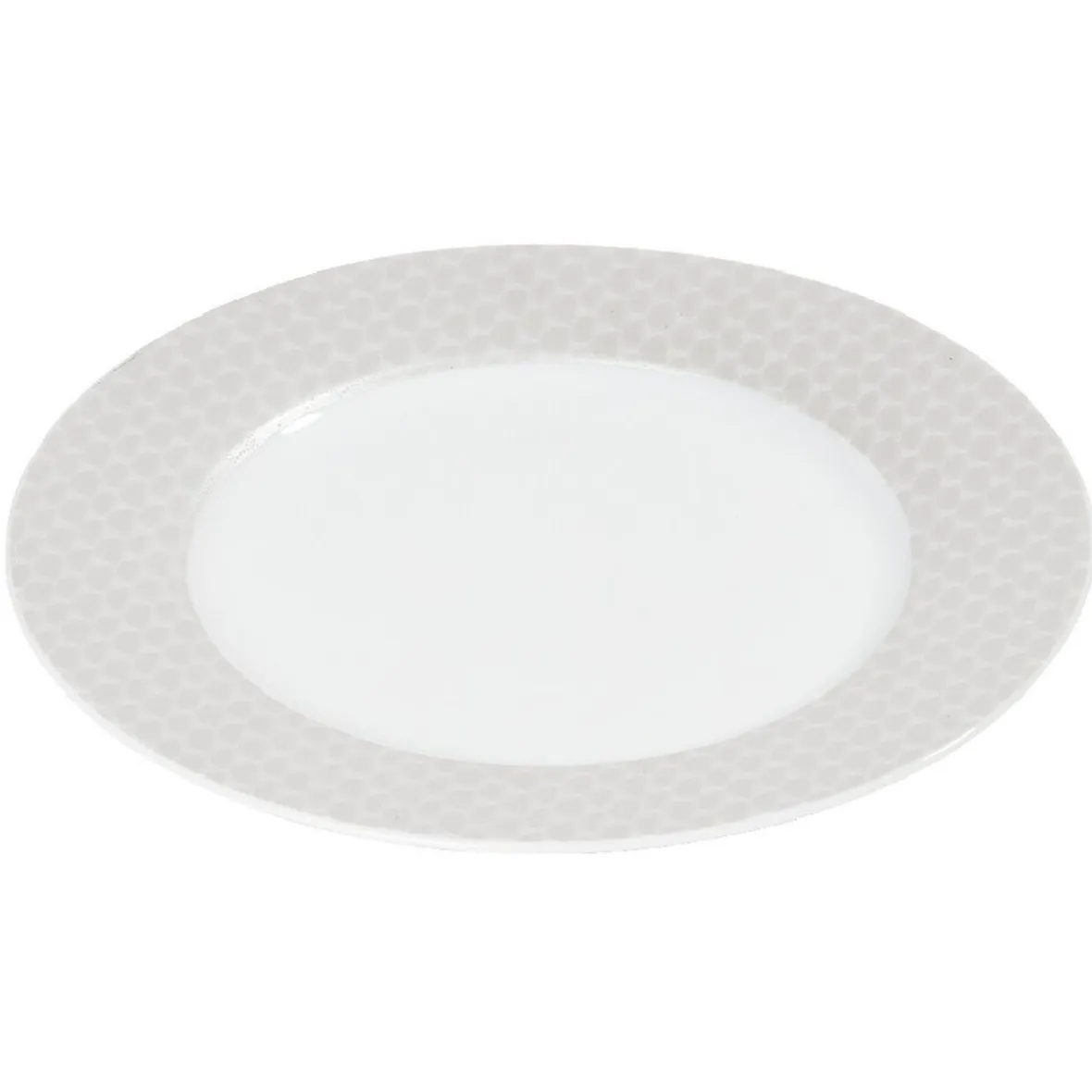Gifi Assiette plate blanche bordure brillante| Vaisselle Et Accessoires De Table