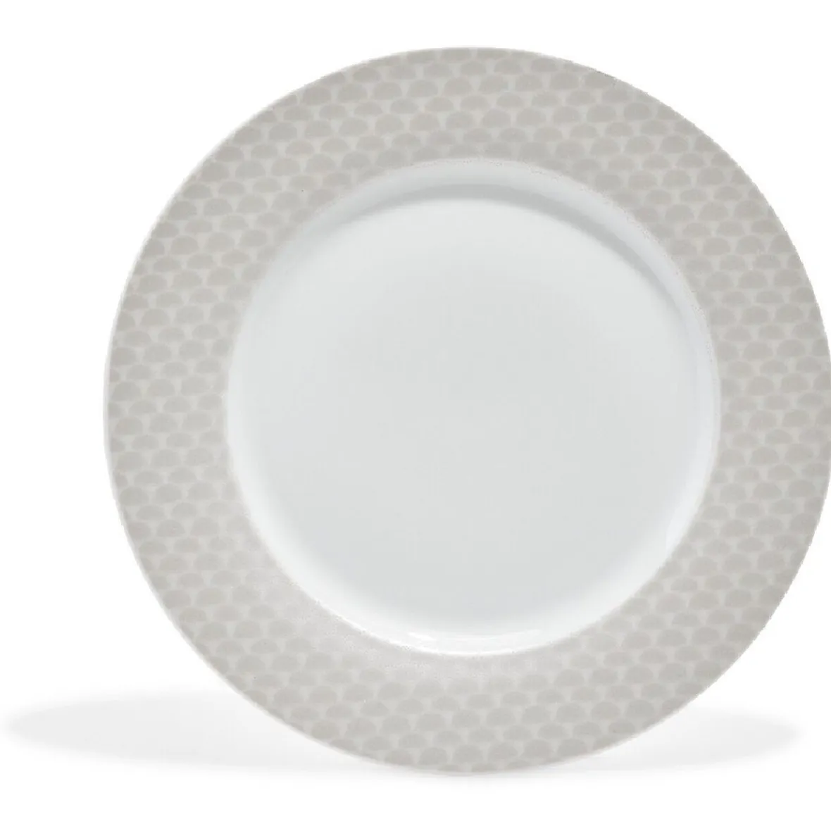 Gifi Assiette plate blanche bordure brillante| Vaisselle Et Accessoires De Table