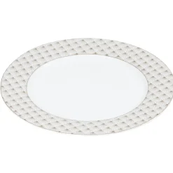 Gifi Assiette plate blanche bordure rayons doré| Vaisselle Et Accessoires De Table