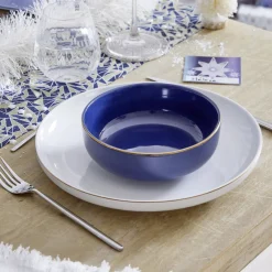 Vaisselle Et Accessoires De Table<Gifi Assiette plate blanche bordure dorée Ø27cm