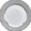 Gifi Assiette plate blanche contour argenté| Vaisselle Et Accessoires De Table