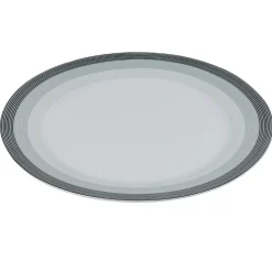 Gifi Assiette plate blanche et grise Sérénité Rayures| Vaisselle Et Accessoires De Table