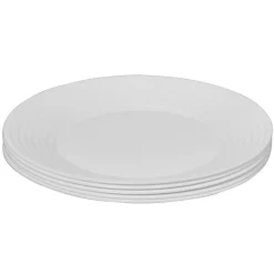 Gifi Assiette plate blanche Harena bord ligne en relief x6| Vaisselle Et Accessoires De Table