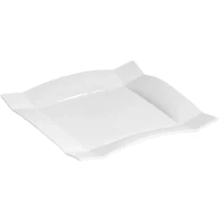 Gifi Assiette plate carrée blanche en porcelaine| Vaisselle Et Accessoires De Table