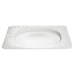 Vaisselle Et Accessoires De Table<Gifi Assiette plate carrée blanche avec intérieur rond Feston