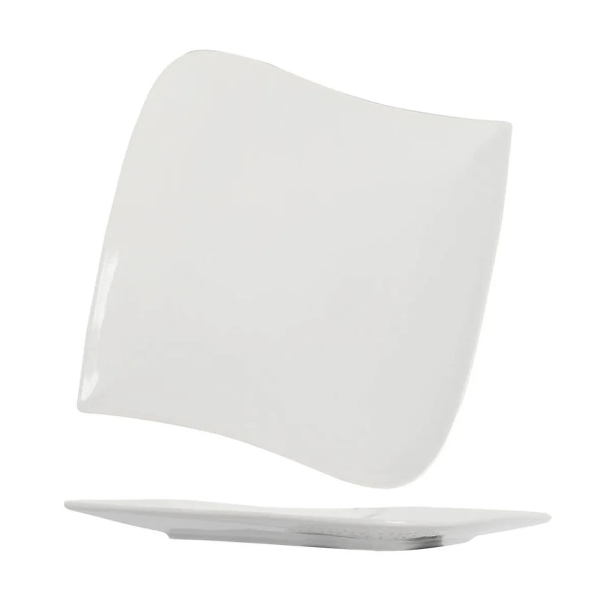 Gifi Assiette plate carrée blanche| Vaisselle Et Accessoires De Table