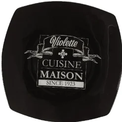 Gifi Assiette plate carrée noire design dessert maison| Vaisselle Et Accessoires De Table