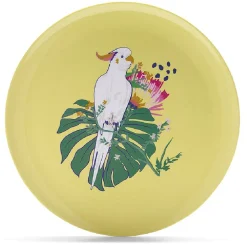 Vaisselle Et Accessoires De Table<Gifi Assiette plate décor oiseau et feuille jaune ou verte