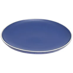 Gifi Assiette plate en faïence bleu avec liseré blanc| Vaisselle Et Accessoires De Table