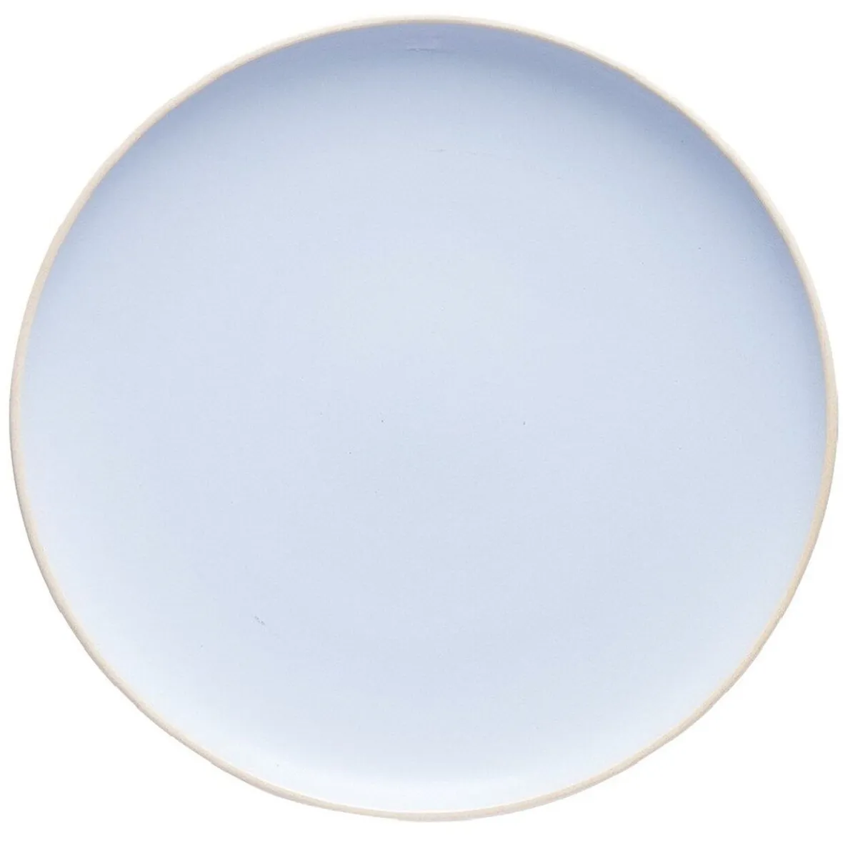 Gifi Assiette plate en faïence bleu turquoise avec liseré crème| Vaisselle Et Accessoires De Table